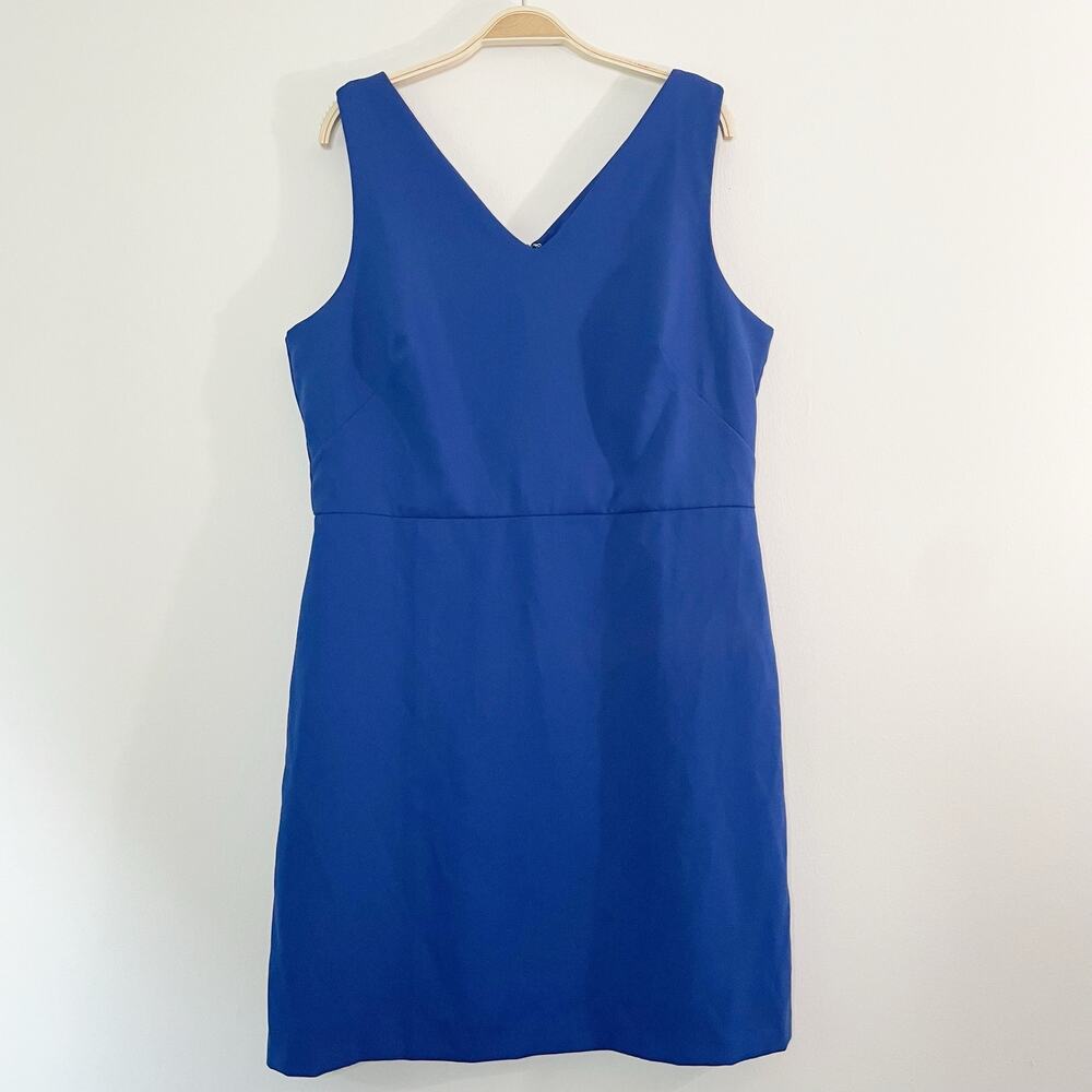 LOFT Blue Sheath Dress Above Knee Size 16 Blue Career Office Summer Business NWT
